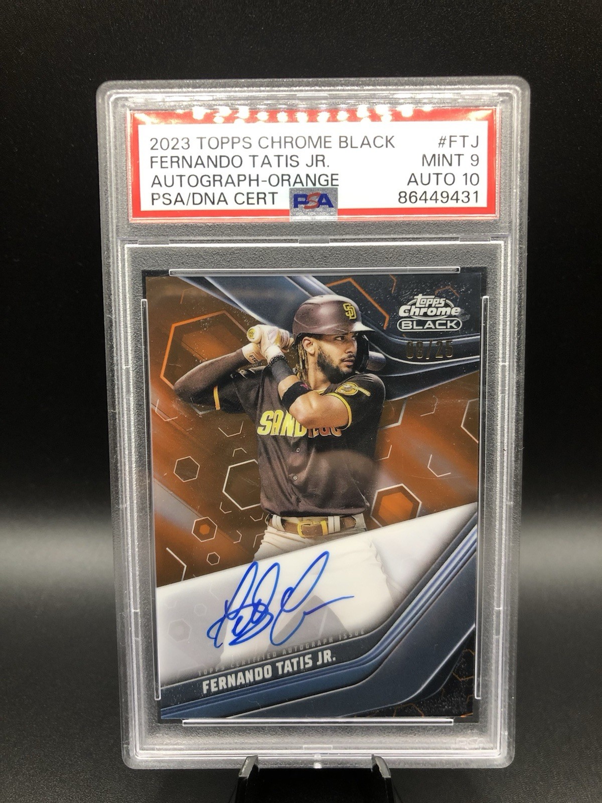 Topps Chrome Black Fernando Tatis jr Orange Auto /25 view 2