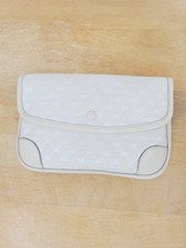 VTG 80's Gucci Micro GG Monogram Canvas Web Envelope Clutch Bag Pouch Cream