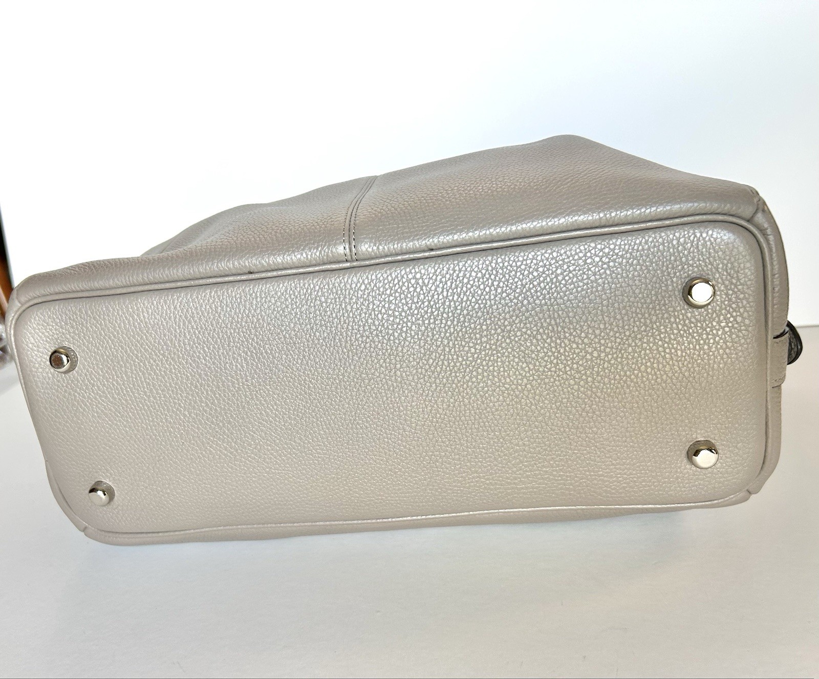 Authentic Coach Solid Grey Leather Crossbody Shou… - image 8