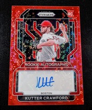 2022 Panini Prizm - Rookie Autographs Kutter Crawford #RA-KU Red Donut Circle...
