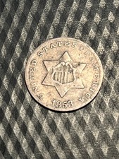 1853 Three Cent Silver in VF+ condition  #DD
