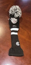 Cleveland Golf Mashie M1 Hybrid Club Headcover Sock Pom Pom Top Black NWOT