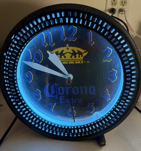VINTAGE CORONA EXTRA BEER NEON SPINNER MOTION CLOCK SIGN
