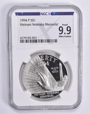Proof 9.9 UCam 1994-P Vietnam Memorial Commemorative Dollar NGC X NGCX