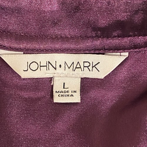 John Mark Women’s Purple Soft Velvet Button Up Tunic Top Blouse Size L - Picture 2 of 9