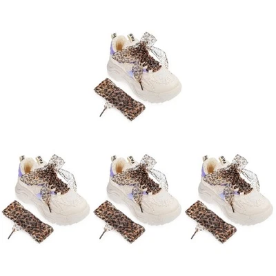 4 Pieces Schnürsenkel Leopardenmuster Schuhdekorationen Für Damen Schuhzubehör - Bild 1 von 4