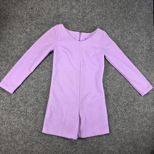 Vintage 60s Purple Romper Womens Mod Long Sleeve Playsuit Union Made Zip Back