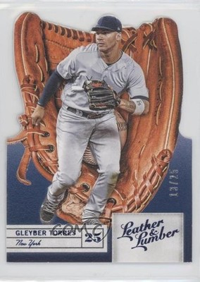 2019 Panini Leather & Lumber Gloves Die-Cut Blue 13/25 Gleyber Torres #42 4pn