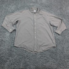 Brooks Brothers Shirt Mens 17.5 XL Gingham Check Relaxed Fit Made in USA