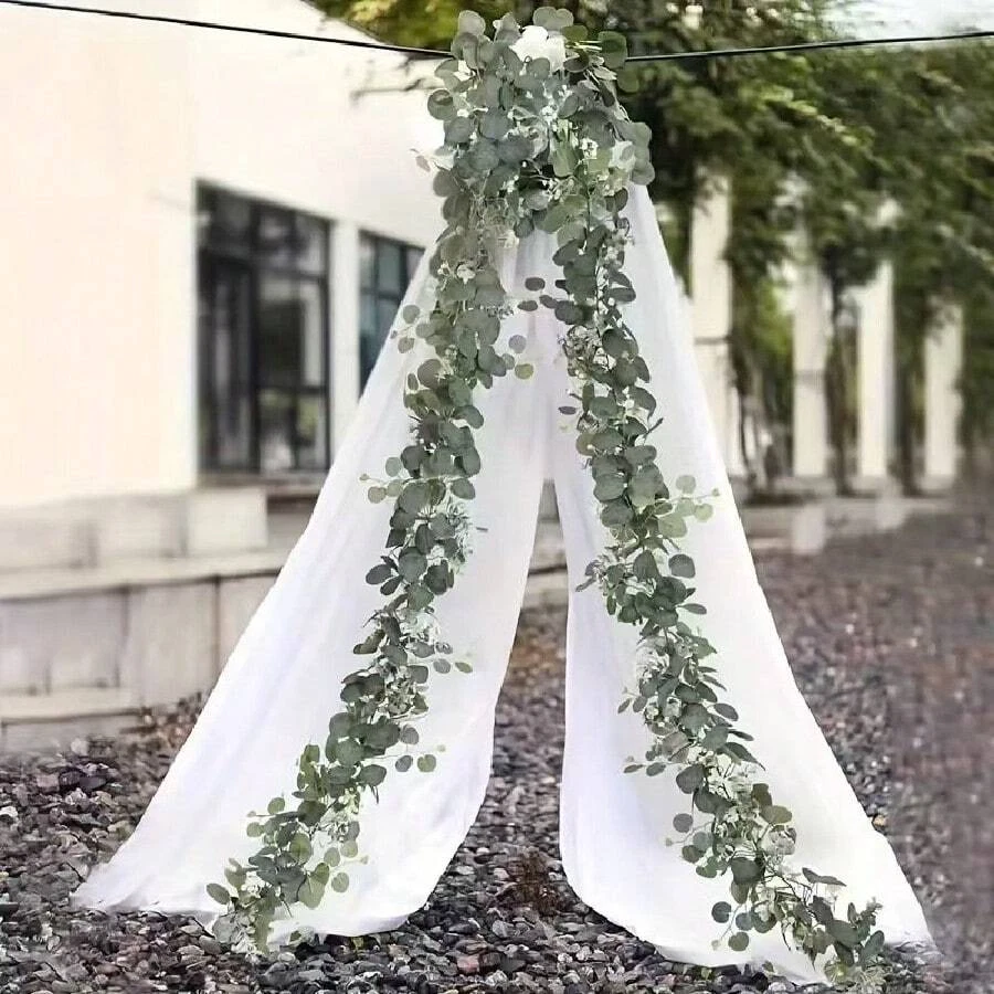 5.7ft Long Artificial Mixed Eucalyptus Leaves Greenery Garland Hanging Plants - image 2 of 4
