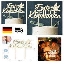 Erstkommunion Tortendeko Holz Cake Topper 18x20cm Kommunion Deko Jun