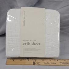 Little Unicorn Premium Crib Sheet Breathable Super-Soft Muslin Fabric White