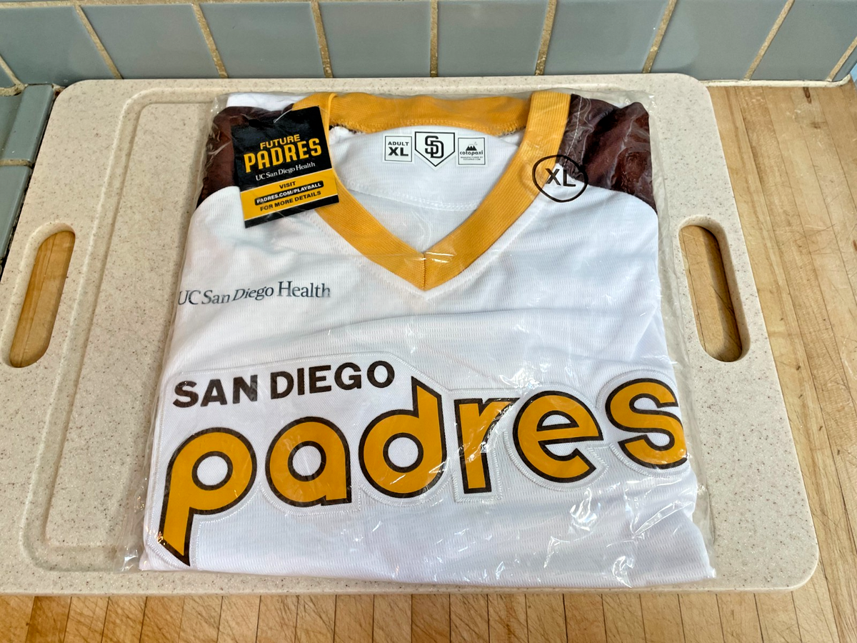 San Diego Padres NEW Stitched Jersey by Cotapaxi White & Yellow XL