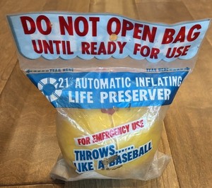Sav-A-Life Vintage 21” Automatic Inflating Life Preserver New In Package 