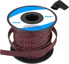100Ft-1/2Inch PET Expandable Braided Wire Sleeving,Wire Loom Cable Sleeve For...