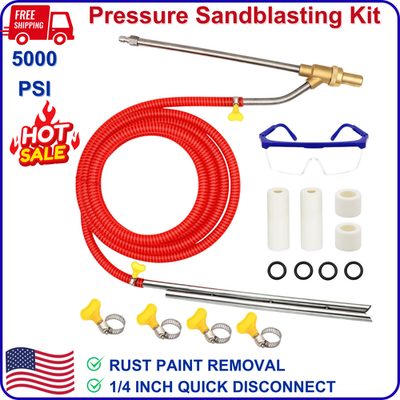 #ad 5000 PSI Pressure Washer Sandblasting Kit – Wet Sandblaster 1 4quot; Quick Connect $41.88
