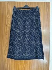 Topshop Vintage Navy Thick Knit Midi Skirt