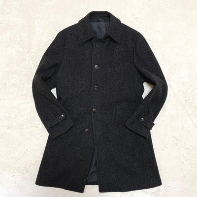 [Good Condition] Universal Language Cashmere Blend Balmacaan Coat Black LL