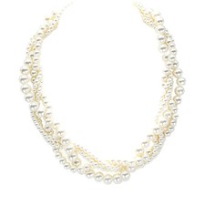 QzxEqz Twisted Multi-Strand Faux Pearl Choker Necklace, Elegant Layered...