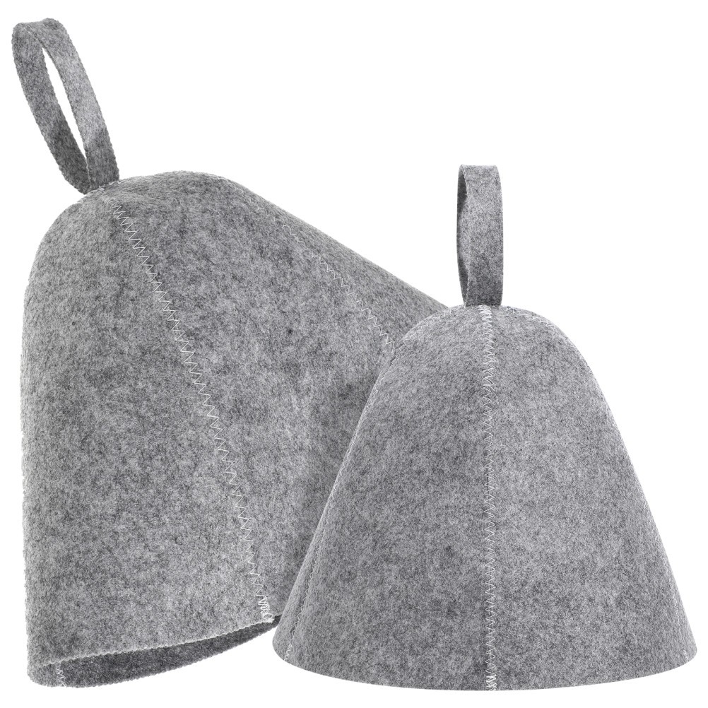 2Pcs Lightweight Grey Felt Sauna Hats Durable Comfortable  display picture 1