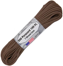 New Atwood Rope MFG Parachute Cord Brown RG1219H 550 cord. 7 strand core. Color: