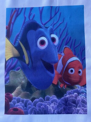 1 Nemo Dory QUILT Block Sew FABRIC KIds Movie Finding Nemo Fish Ocean