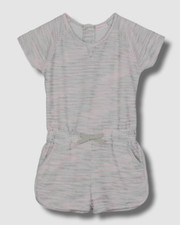  42 Design History Kids Girl's Gray French Terry Cap-Sleeve Romper Size S