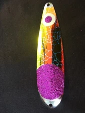 High Percentage Salmon Trolling Spoon With Hyper Vis Tape Not Paint 3 3/4”.