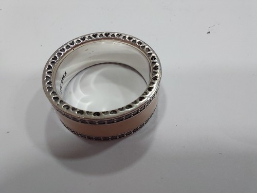 💎 Pandora Anello ALE 925 Sterling Silver Cuori PANDORA Enamel Ring Misura 58 - Foto 3 di 10