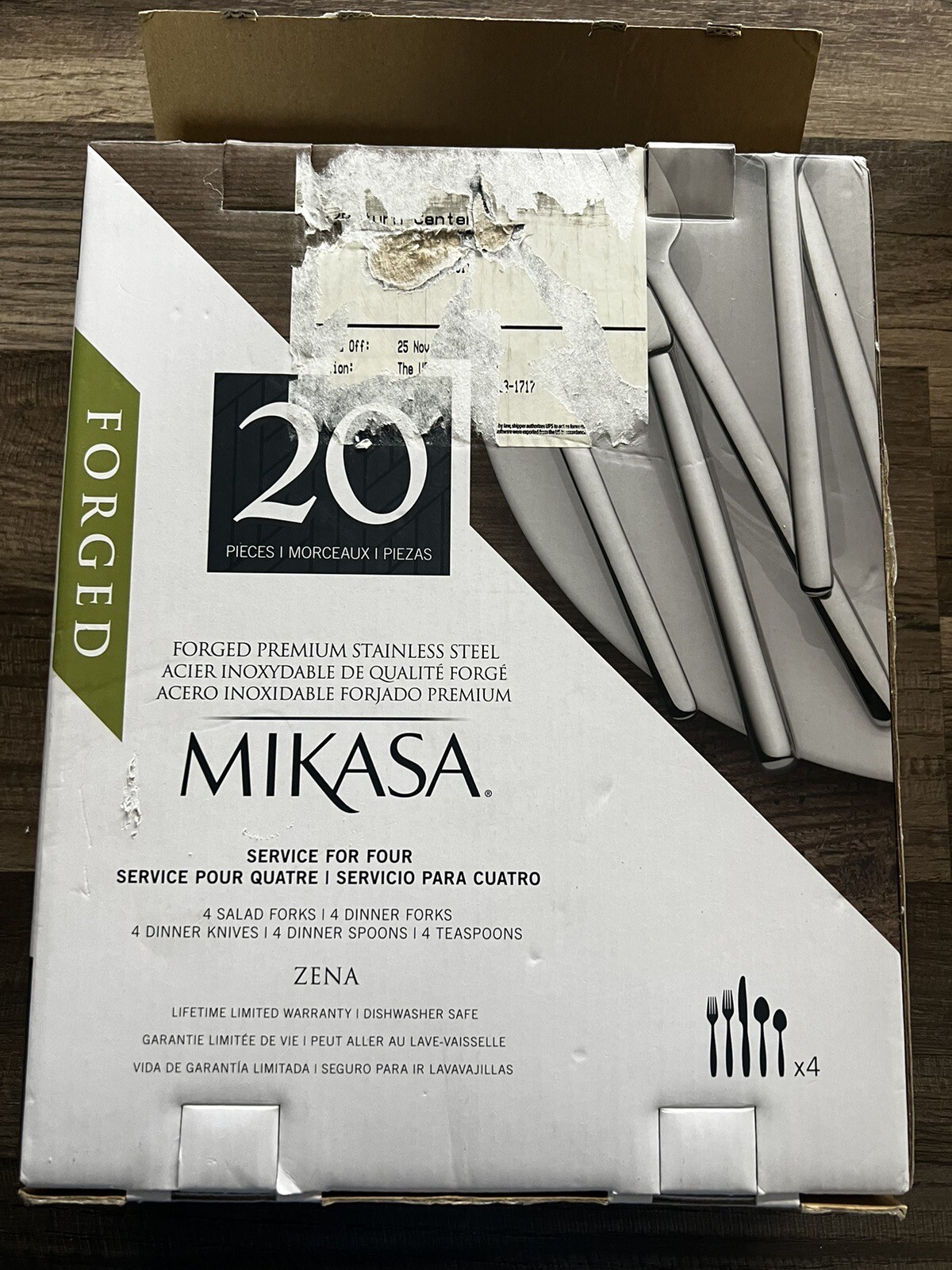 Mikasa Zena 20 Piece Stainless Steel Flatware Set, Service for 4 NIB/ C eBay