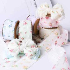 1.5 inch Scalloped Flower Themed Ribbons, Floral Themed Ribbons 10YD