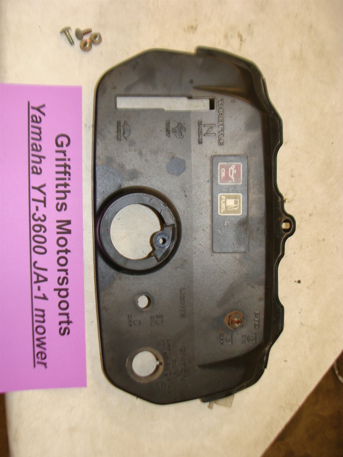 88-92 Yamaha JA1 YT3600 riding lawn mower tractor dash panel console ...