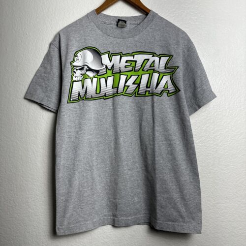 Vtg Metal Mulisha tee shirt Size M Gray Spellout y