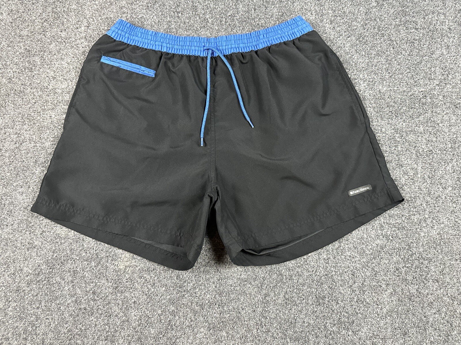 Pantalones Cortos Híbridos Punto Blanco Para Hombre Talla Grande 52 Negro Azul Acentos Diseñador Natación