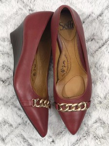Sofft para mujer Talla 8M Comodidad Zapatos cadena Puntera en Punta con  Tacón de Cuña Cuero Rojo | eBay