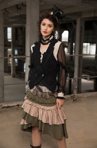 RQ-BL Red Queen's Black Legion Ferret Girl Rok Skirt Steampunk SP216 NEW - Picture 12 of 12