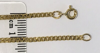 Panzerkette 9 kt Gold 375 - 16'' / 40 cm massiv gelb Neu 4,7 Gramm - UK Punze