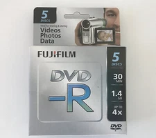 100 UNITS FUJIFILM 25302444 MINI DVD-R Camcorder 1.4 GB / 30 Min,  5 PCS/UNIT