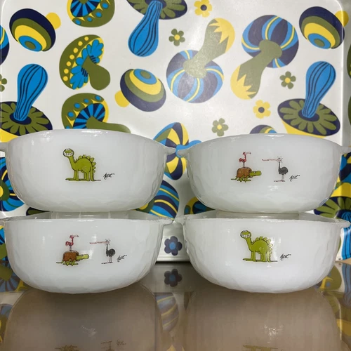 Vintage Anchor Hocking Fire King BC Comics Johnny Hart Caveman Cereal Bowls 4