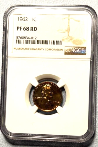 1962 Lincoln Cent NGC PF 68 RD - Spotless Bright Red
