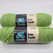 LeeWards Orlon Sayelle yarn sage green 52458 2 rolls same lot