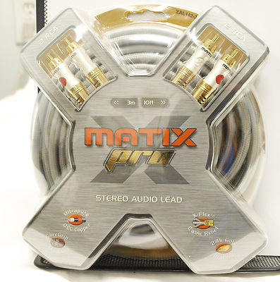 NEW - Matix Pro XAL142-3 Stereo Audio Lead Cable - 3 Meter/10 Foot