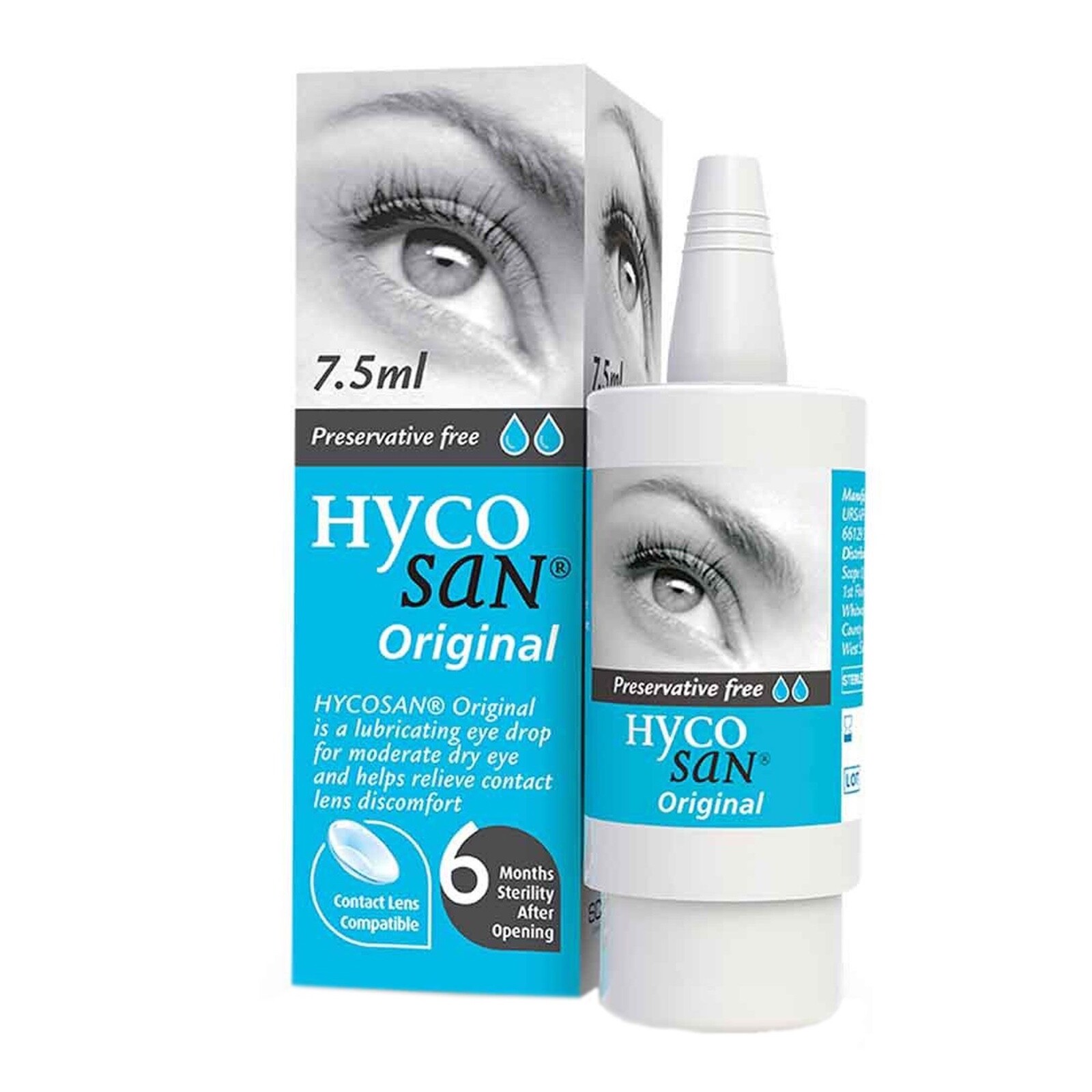 Hycosan Original Preservative Free Lubricating Dry Eye Drops 7.5ml