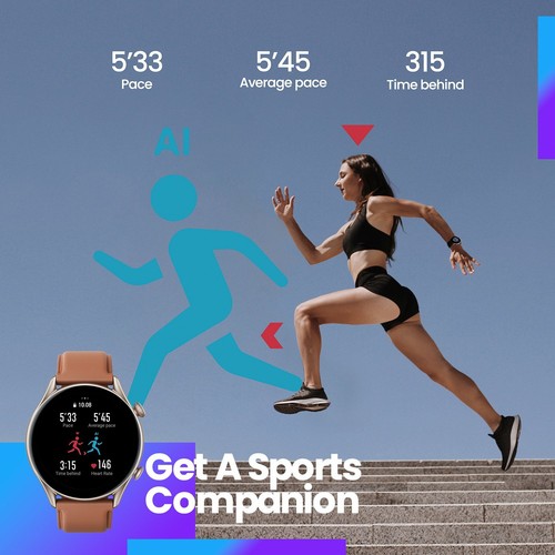 Amazfit GTR 3 Pro Smart Watch AMOLED Display Sport Zegarek fitness - Zdjęcie 5 z 8