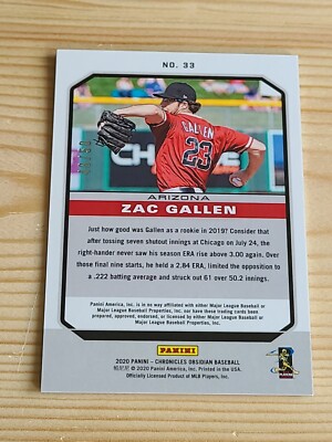 2020 Panini Chronicles Obsidian Electric Etch Orange #48/50 Zac