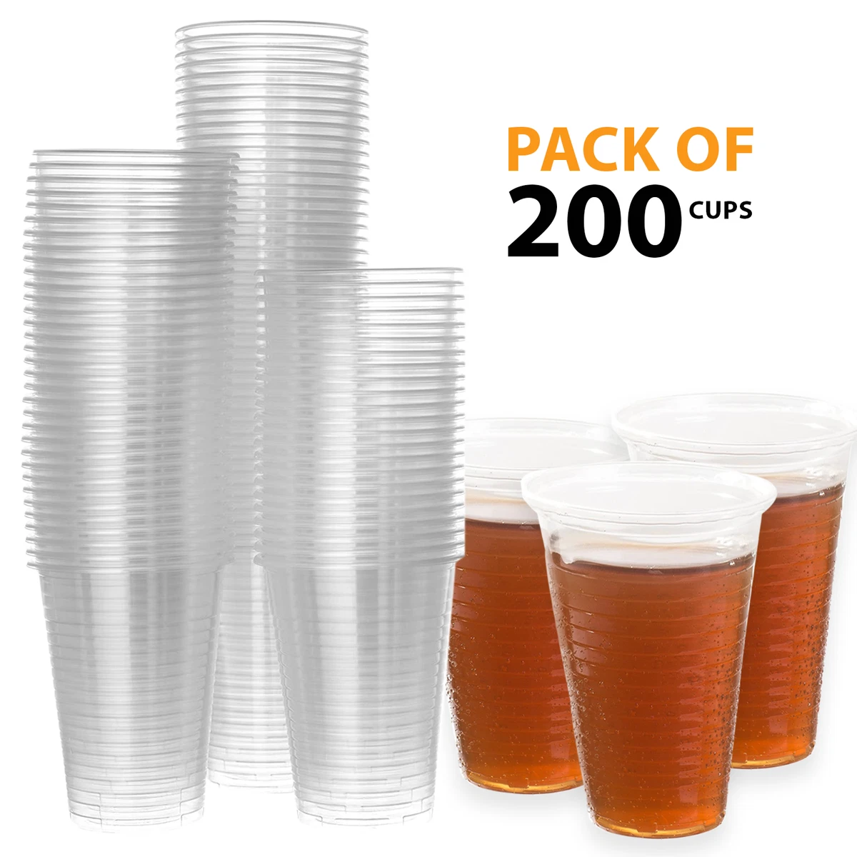 300ML Disposable Clear Plastic Glasses Cold Water Tumbler Drink