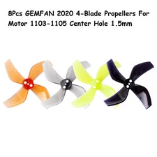 8PCS GEMFAN 2020 4-Blade Props For Motors 1103-1105 Center Hole 1.5mm 4 Colors