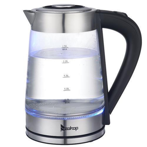 Zokop Tabletop 1100W 2.5L Electric Glass Hot Water Kettle Tea Pot Coffee Kettles - Picture 7 of 12