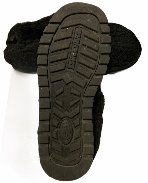 skechers sweater knit faux fur slippers