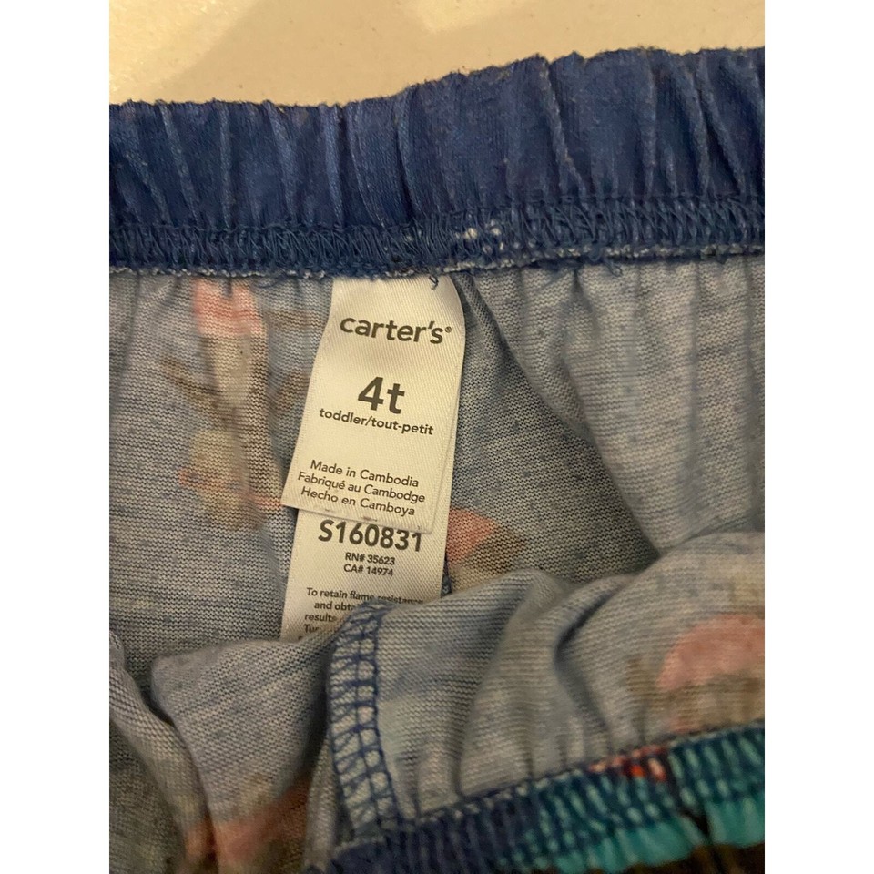 Carter's Boys Pajamas Size 4T Jet Ski Monkey Short Sleeves Orange Blue